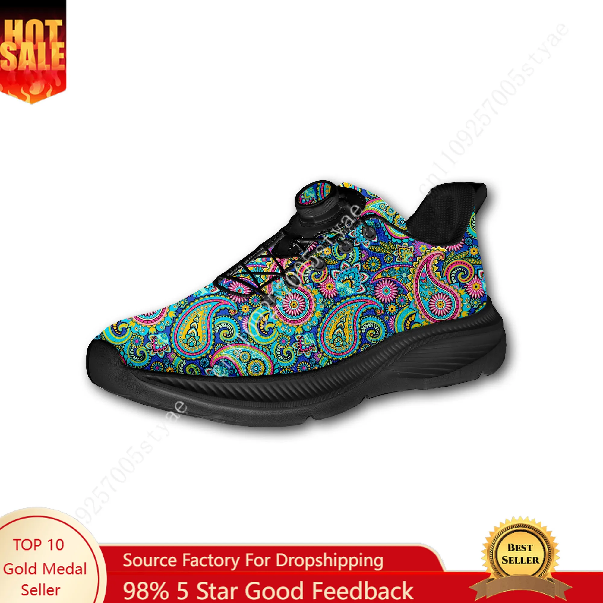 Women Shoes For Walking - Bohemian Mandala Floral Print Custom Walking