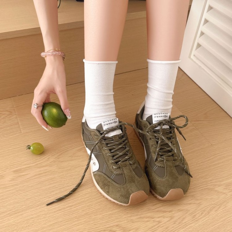 Women Shoes For Walking - Retro Color Block Sneakers Women Soft