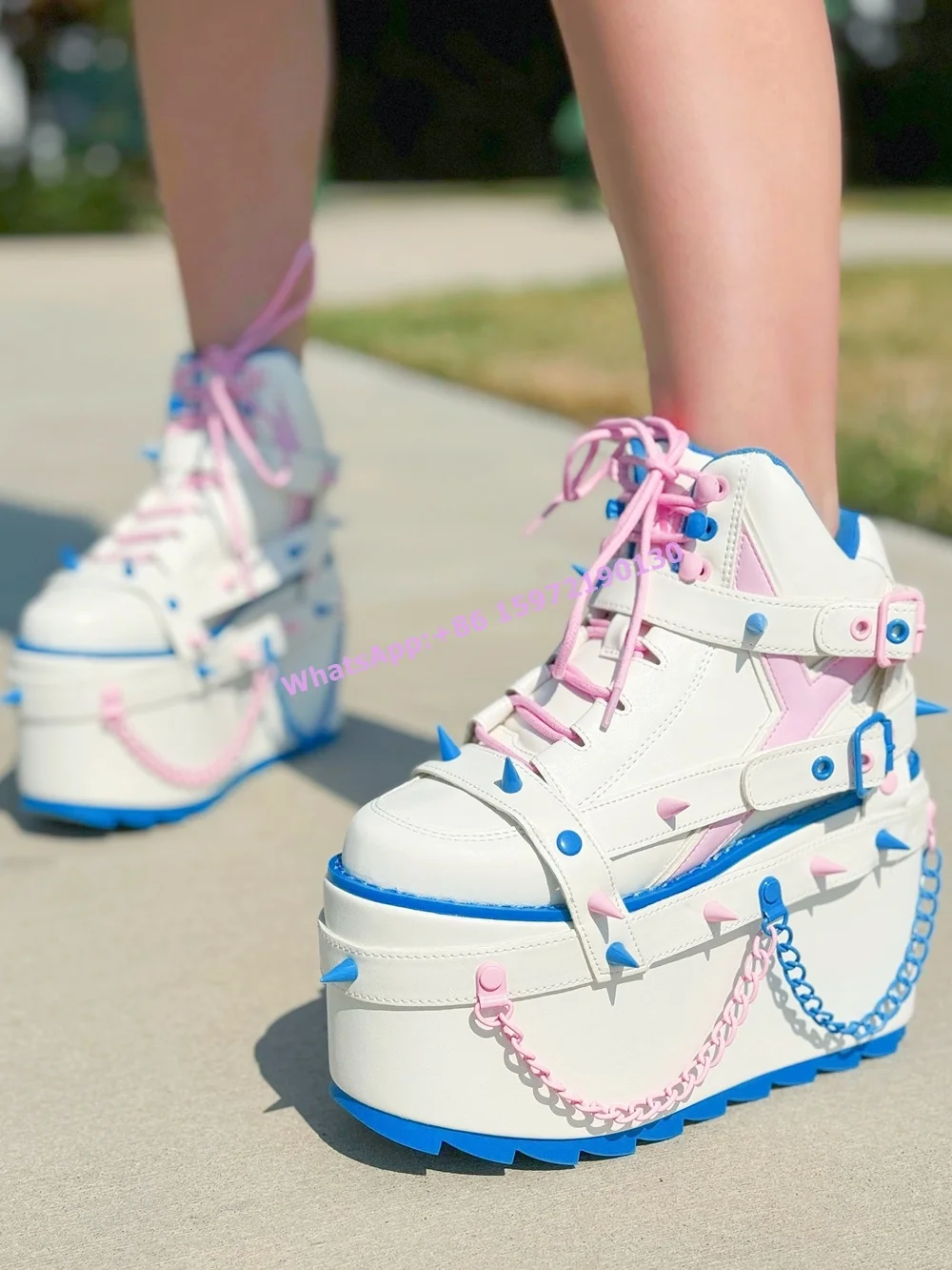 Lace Black Pink Belt Bat Boots - Women Shoes Size Chart review and price