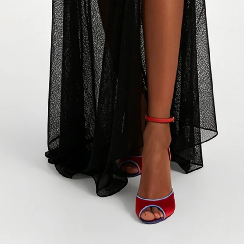 Satin Mixed Colors Peep Toe Sa - Peep Toe Heels review and price