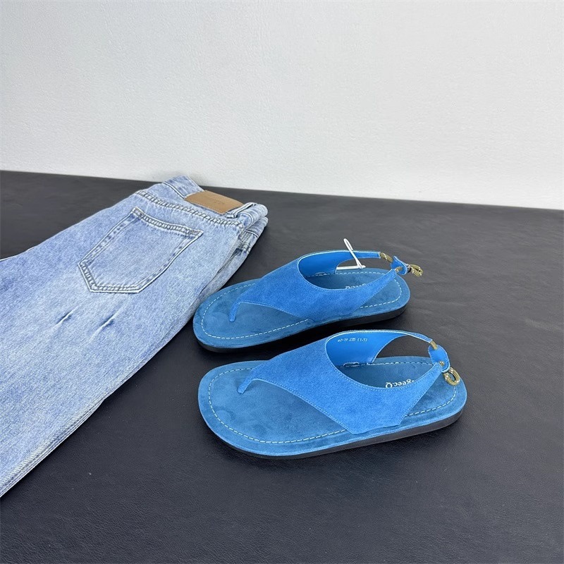 Korean Minimalist Suede Slingb - Thong Flat Sandal review and price