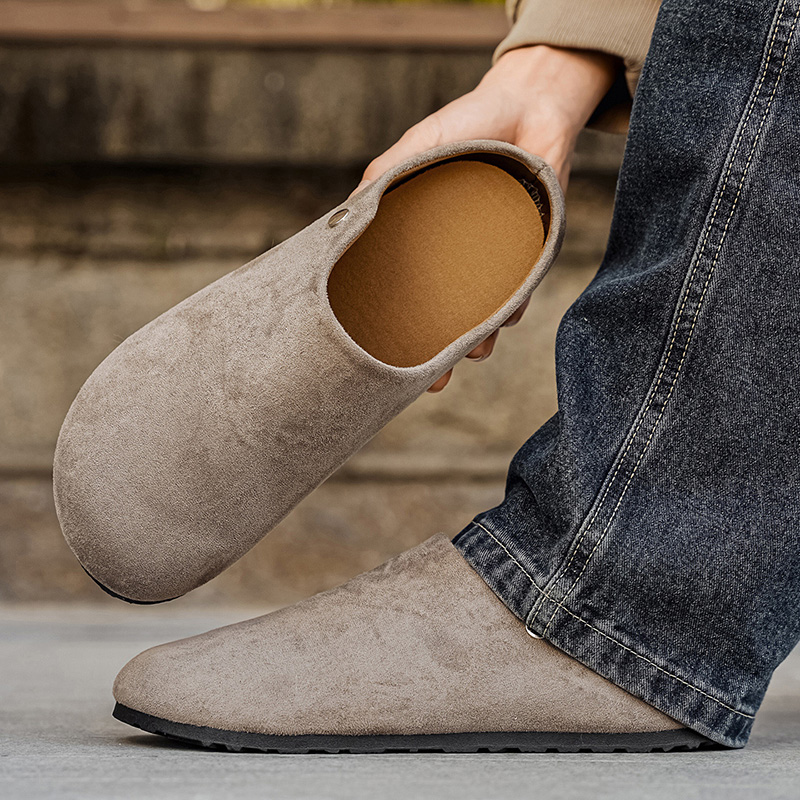 Men Suede Leather Slippers Mul - Women'S Shoes With Arch Support review and price