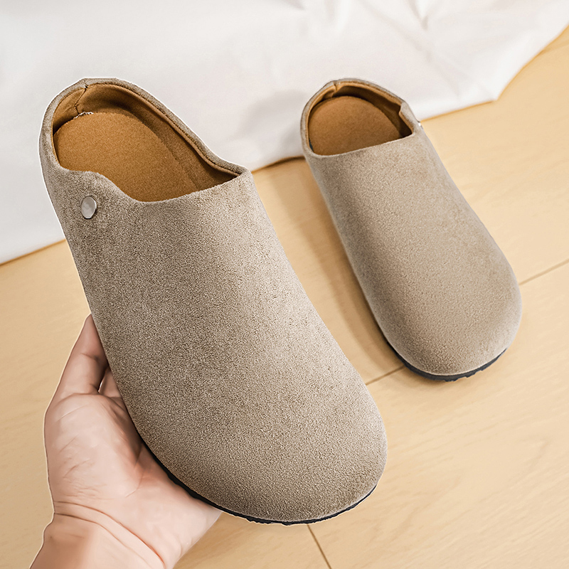 Men Suede Leather Slippers Mul - Women'S Shoes With Arch Support review and price