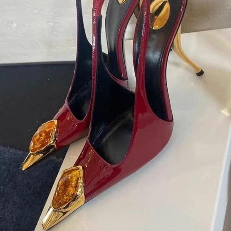 Star style Gemstone Metal Toe  - Patent Leather Pump review and price