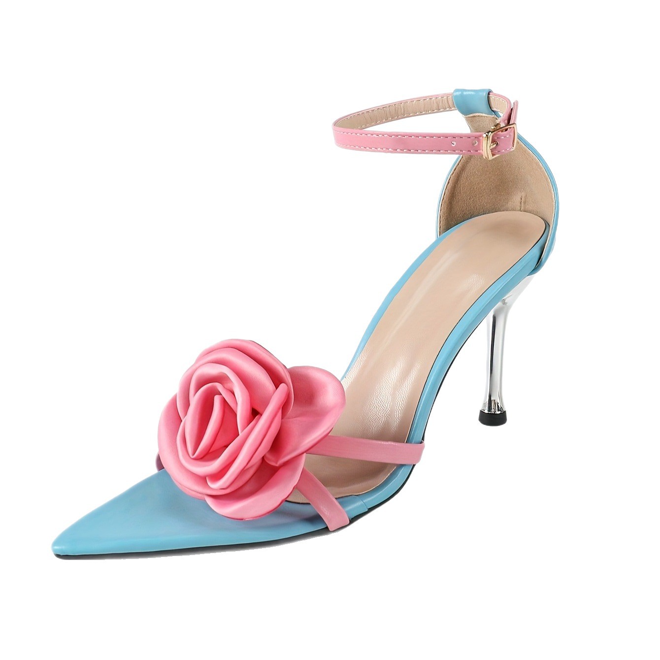 10cm/3.93inch Pink Flower Blue - Women'S Shoes Back To School review and price