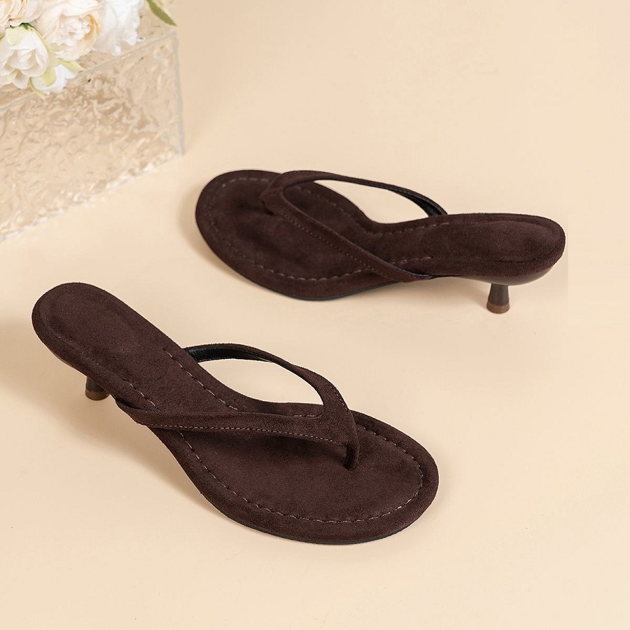 New Faux Suede Heeled Thong Sa - Thong Flat Sandal review and price